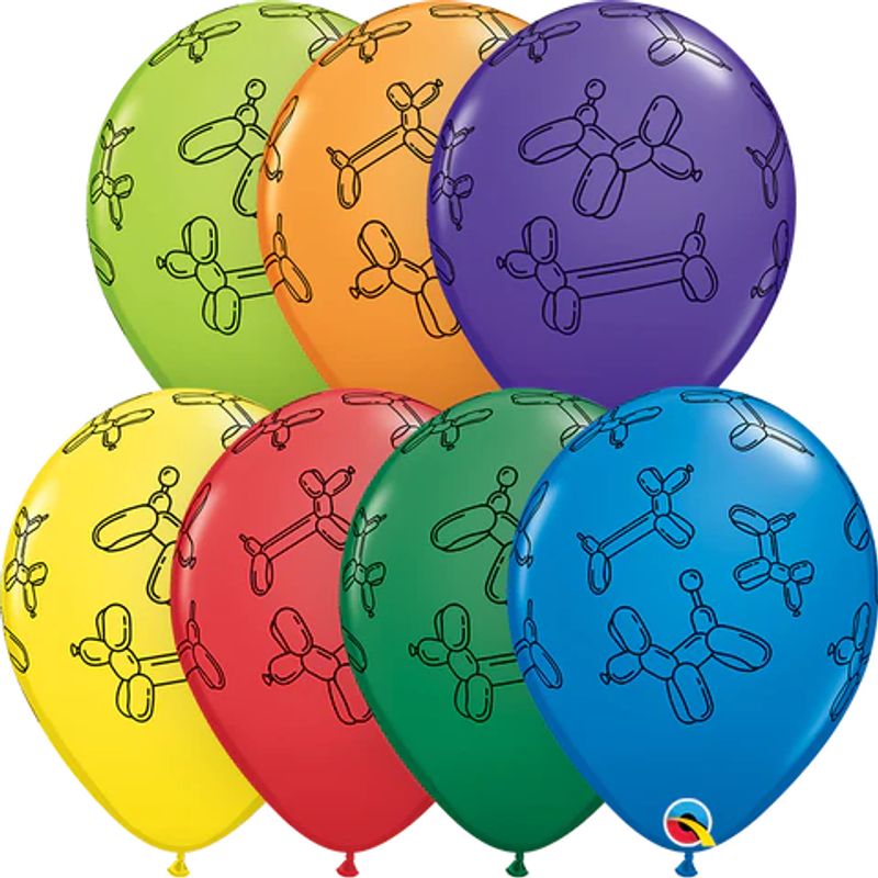 Balão Qualatex 11" - Redondo Sortido Carnaval - Cachorrinhos De Balões - 50 Un