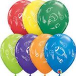 Balão Qualatex 11" - Redondo Sortido Carnaval - Esferas De Esportes - 50 Un