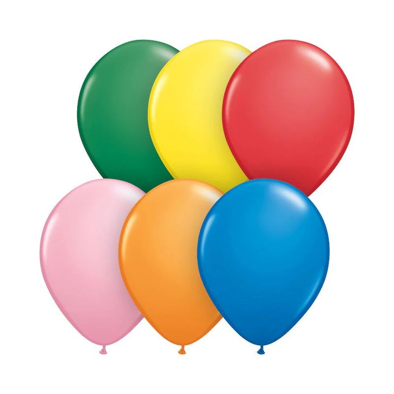Balão Qualatex 11" - Redondo Sortido Estandarte - Liso Látex - 100 Un