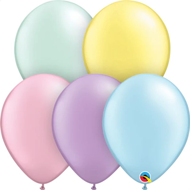 Balão Qualatex 11" - Redondo Sortido Joia Redondo - Birthday-Estrelas E Espirals - 50 Un