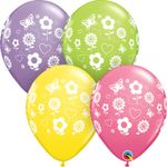 Balão Qualatex 11" - Redondo Sortido Prima - Flores Divertidas - 50 Un