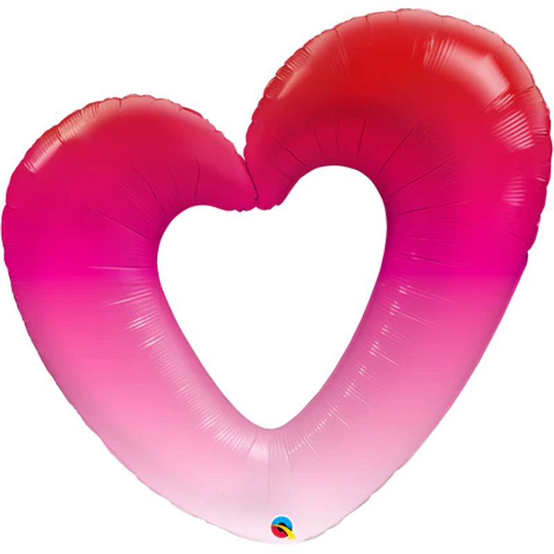 Balão Qualatex 42" - Shape - Rosa Ombre-Coração - 1 Un