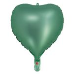 Balão Cromado Coração com Canudo Verde Menta 18" - Silver Plastic - 1 Un