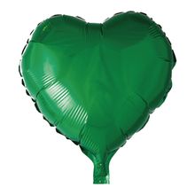 Balão Metalizado Coração com Canudo Verde 18" - Silver Plastic - 1 Unidade