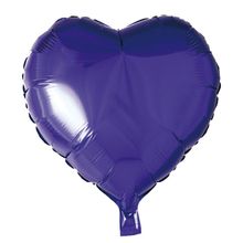 Balão Metalizado Coração com Canudo Roxo 18" - Silver Plastic - 1 Unidade