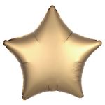 Balão Cromado Estrela Com Canudo Dourado 18" - Silver Plastic - 1 Unidade