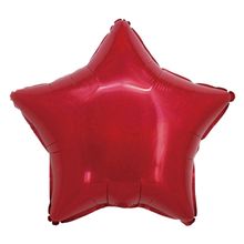 Balão Holográfico Estrela com Canudo Vermelho 18" - Silver Plastic - 1 Unidade