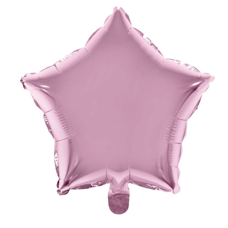 Balão Metalizado Estrela Com Canudo Rosa Bebê 18" - Silver Plastic - 1 Unidade