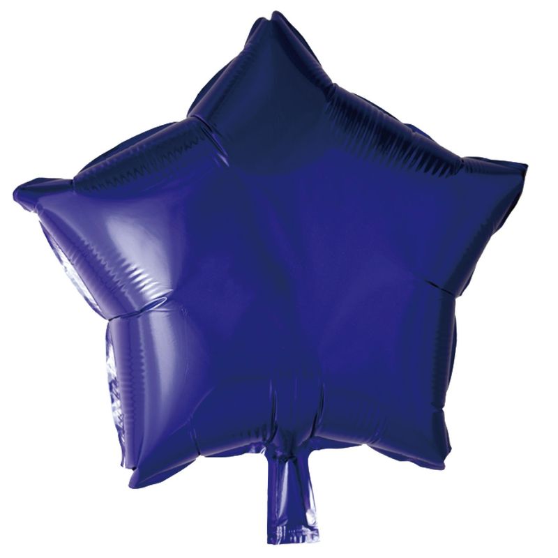 Balão Metalizado Estrela Com Canudo Roxo 18" - Silver Plastic - 1 Unidade