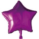 Balão Metalizado Estrela Com Canudo Pink 18" - Silver Plastic - 1 Unidade