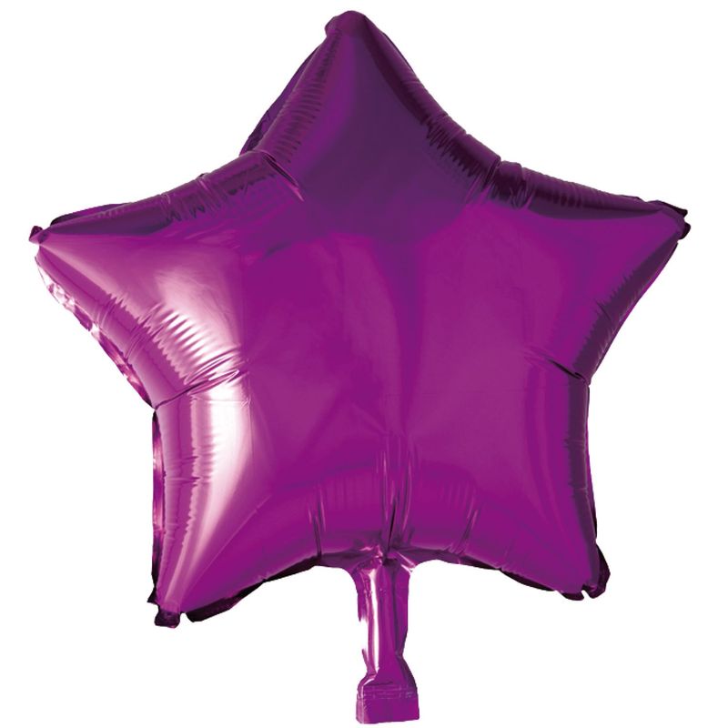 Balão Metalizado Estrela Com Canudo Pink 18" - Silver Plastic - 1 Unidade