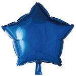 Balão Metalizado Estrela Com Canudo Azul 18" - Silver Plastic - 1 Unidade