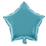 Balão Metalizado Estrela Com Canudo Azul Bebê 18" - Silver Plastic - 1 Unidade