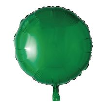 Balão Metalizado Redondo com Canudo Verde 18" - Silver Plastic - 1 Unidade