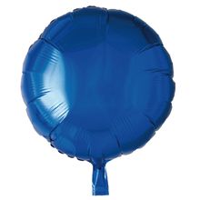 Balão Metalizado Redondo com Canudo Azul 18" - Silver Plastic - 1 Unidade