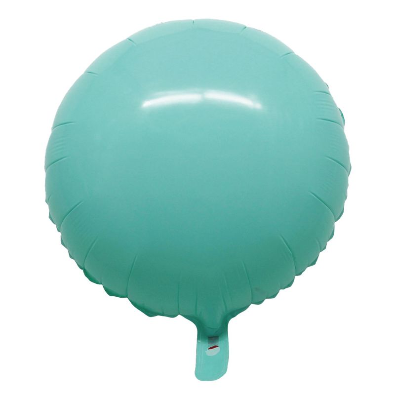 Balão Macaron Redondo com Canudo Azul Tiffany 18" - Silver Plastic - 1 Unidade