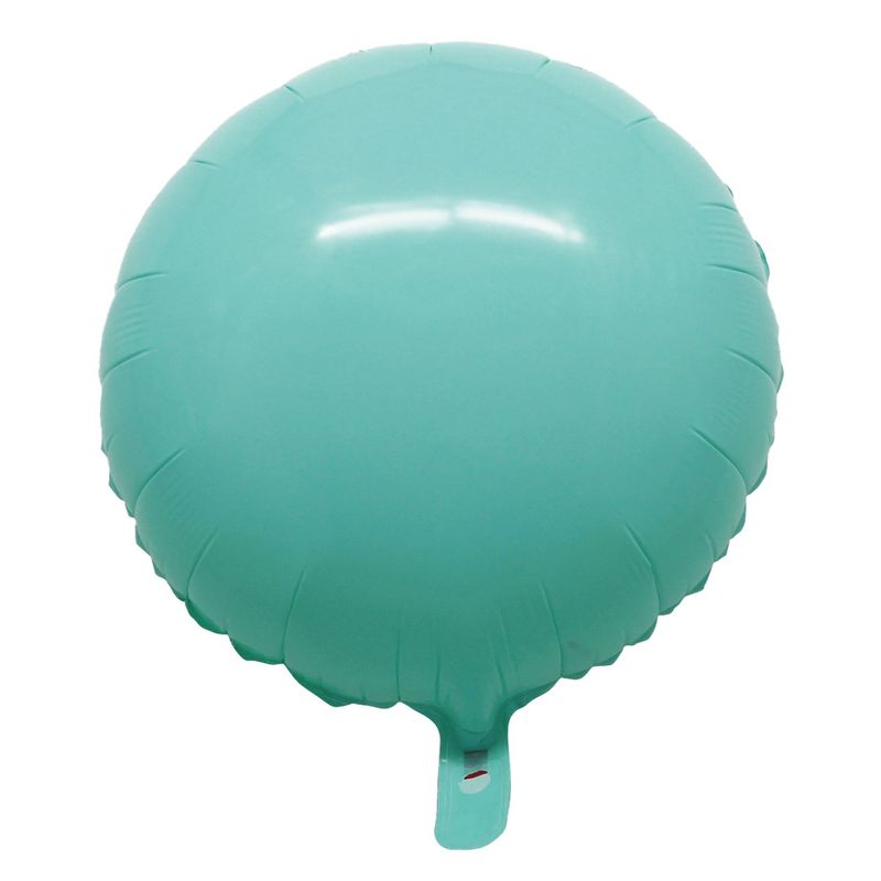 Balão Macaron Redondo com Canudo Azul Tiffany 18" - Silver Plastic - 1 Unidade