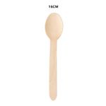 Kit Talher Madeira Colher Natural 16cm - 50 unidades