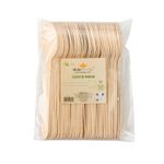 Kit Talher Madeira Colher Natural 16cm - 50 unidades