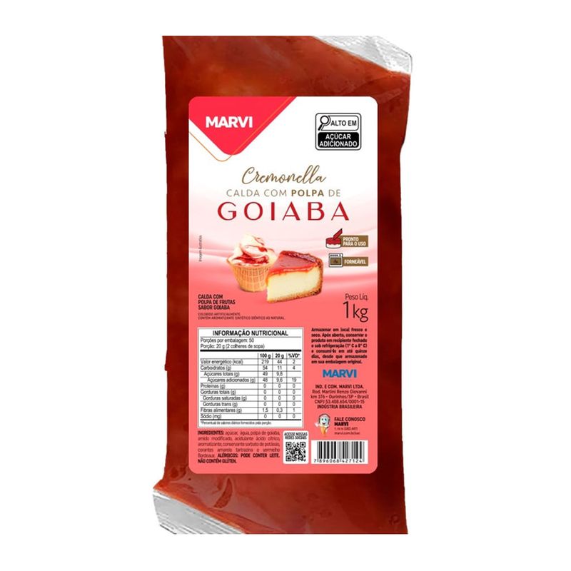 Calda com Polpa de Goiaba Cremonella 1kg - Marvi