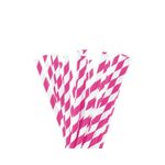 Canudo Papel Listrado Pink - 12 Un