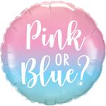 Balão Qualatex 18" Redondo Blue or Pink? - 1 Un