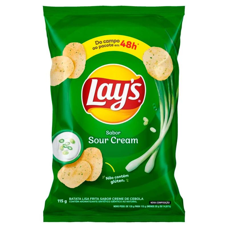 Batata Lays Sour Cream 115g - Elma Chips