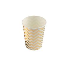 Copo de Papel 270ml Chevron Dourado - SilverPlastic - 10 Unidade