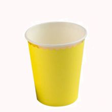 Copo de Papel 270ml Amarelo com Borda Dourada - 10 Unidade