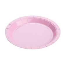 Prato Papel Liso Rosa Bebê - 10 Un