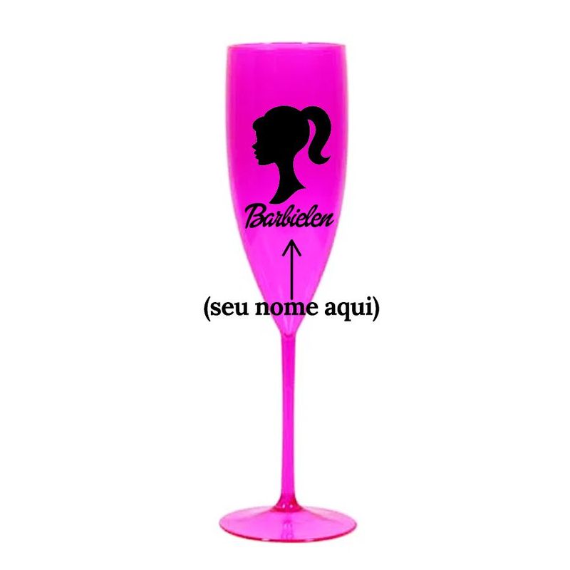 Taça Pink Fashionista Mod.1 Personalizável c/ Nome  - 1 unidade - Magazine 25