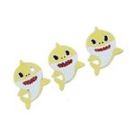 Aplique de EVA Baby Shark Glitter Amarelo 8cm x 6cm - 03 Unidades - Make Festas - Magazine 25