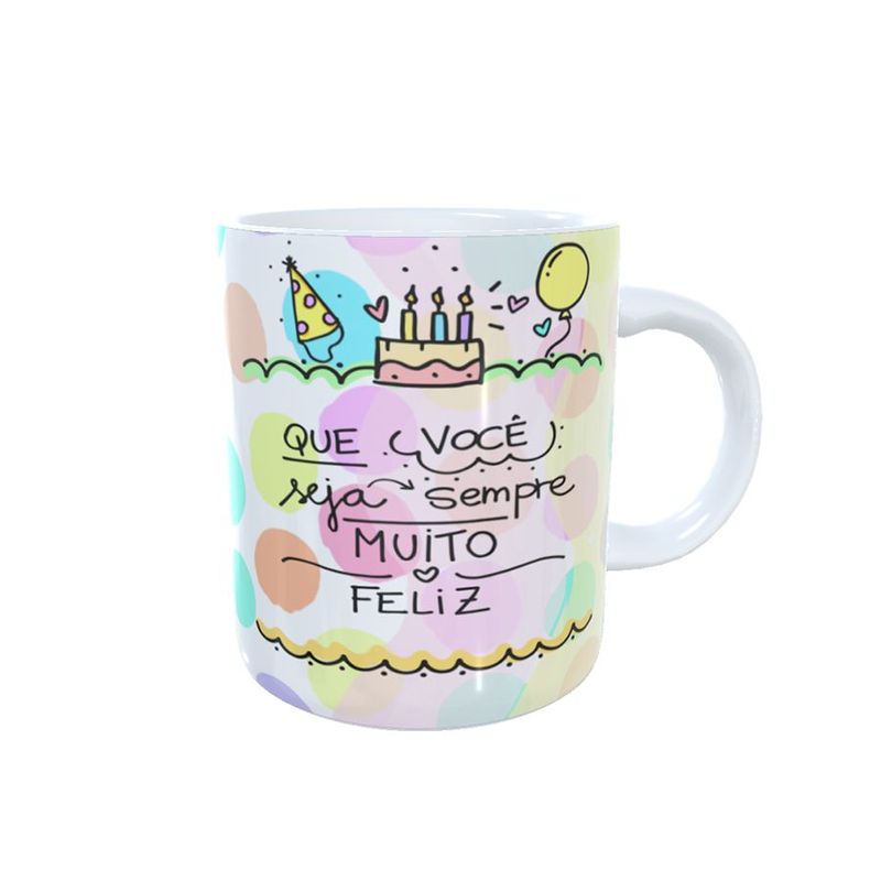 Caneca de Porcelana Parabéns Pelo Seu Aniversário - 1 unidade - Magazine 25