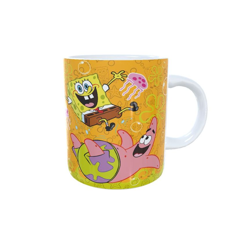 Caneca de Porcelana Bob Esponja e Águas-Vivas - 1 unidade - Magazine 25