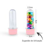 Mini Tubete Lembrancinha 8cm 10 unidades - Rosa Bebê - magazine 25 Embalagens e Festas