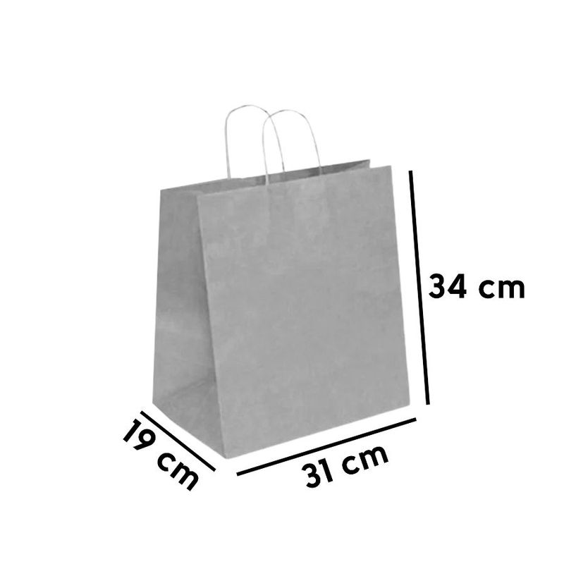 Sacola de Papel Kraft Delivery G 34x31x19cm - 50 unidades - Cromus - magazine 25 Embalagens