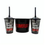 Kit Balde de Pipoca e Copos - Loveflix - 1 unidade - Magazine 25