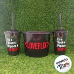 Kit Balde de Pipoca e Copos - Loveflix - 1 unidade - Magazine 25