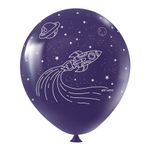 Balão de Festa Redondo Profissional Látex Decorado 11" 28cm - Astronauta - 25 Unidades - Art-Latex - magazine 25 Embalagens