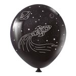 Balão de Festa Redondo Profissional Látex Decorado 11" 28cm - Astronauta - 25 Unidades - Art-Latex - magazine 25 Embalagens