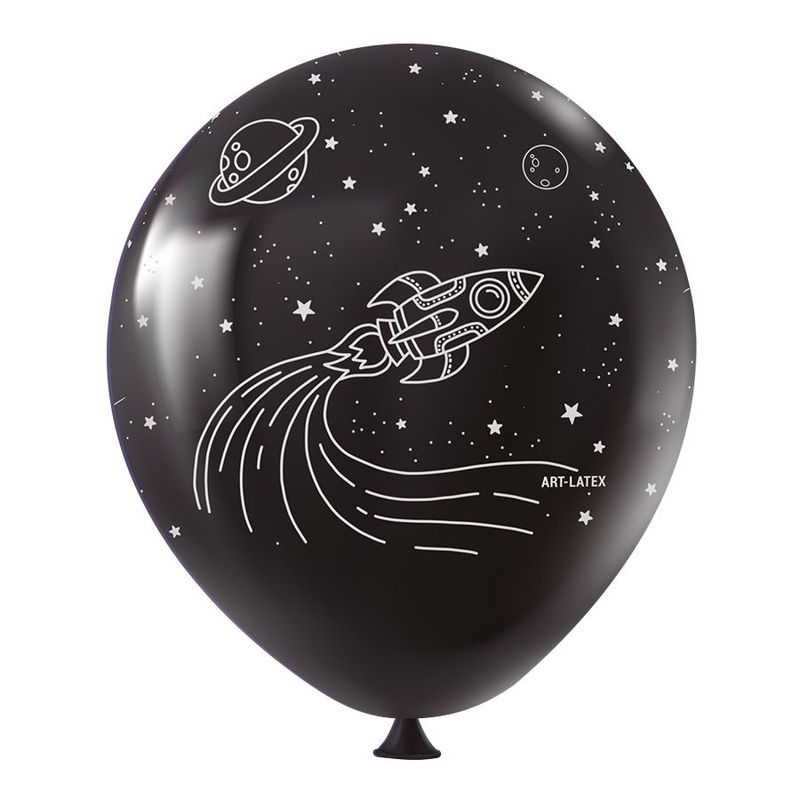 Balão de Festa Redondo Profissional Látex Decorado 11" 28cm - Astronauta - 25 Unidades - Art-Latex - magazine 25 Embalagens