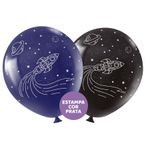 Balão de Festa Redondo Profissional Látex Decorado 11" 28cm - Astronauta - 25 Unidades - Art-Latex - magazine 25 Embalagens