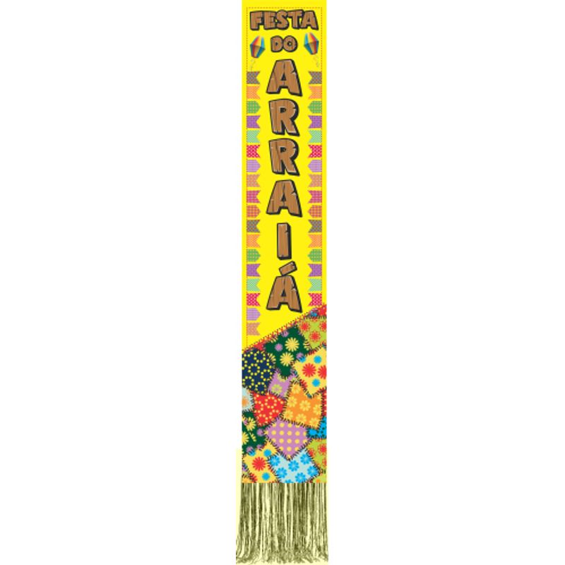 Faixa Vertical Amarela Junina com Fitilho - 1 Un