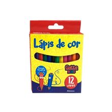 Lápis de Cor Mini c/ 12 - Gatte Kids