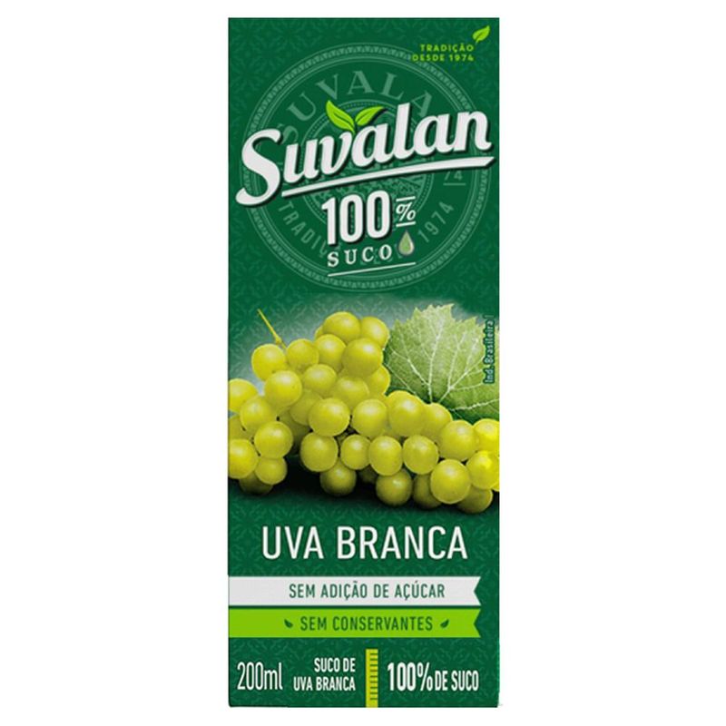 Suco de Uva Verde 100% 200ml - Suvalan