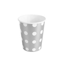 Copo de papel Poa Prata Biodegradável- 10 un - 270 ml - Silver Festas