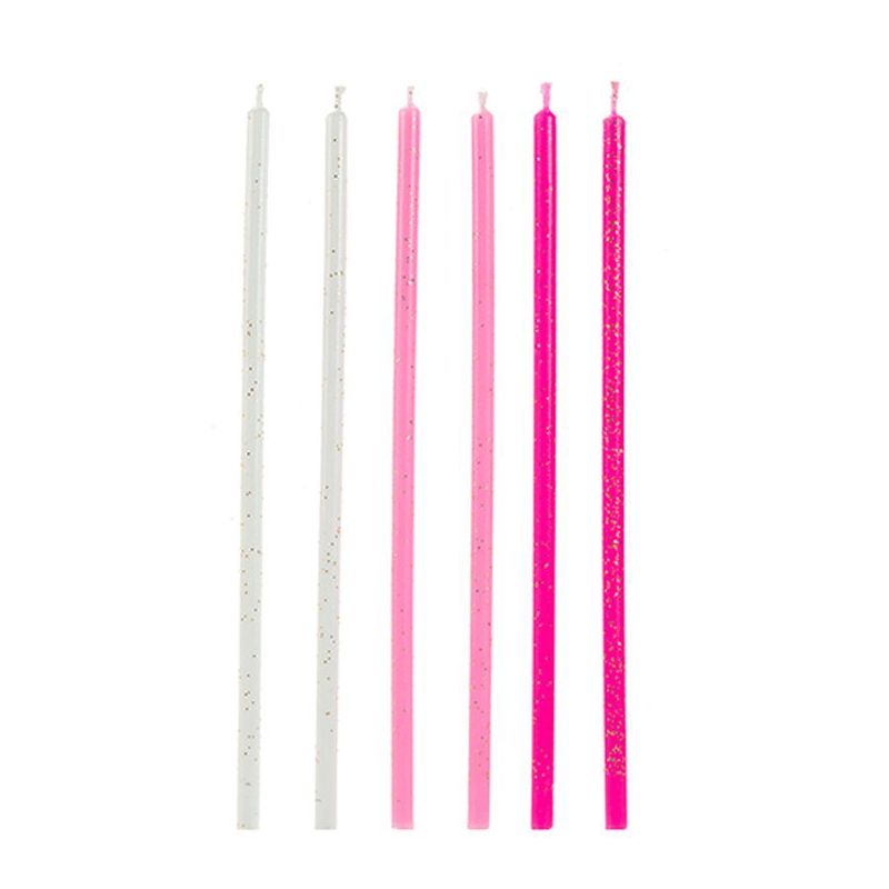 Vela Palito Rosa e Branca 15 cm - 1 unidade Pct. c/ 6 unds. - Silver Festas - magazine 25 Embalagens