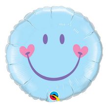 Balão de Festa Microfoil 18" 45cm - Carinha Sorridente Azul - 01 Unidade - Qualatex - Magazine 25