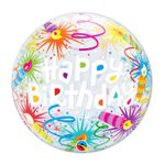 Balão de Festa Bubble 22" 56cm - Happy Birthday Velas - 01 Unidade - Qualatex - magazine 25 Embalagens