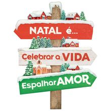 Placa Decorativa em MDF - Decor Home Natal - Natal é Celebrar - DHN-034 - LitoArte - Magazine 25